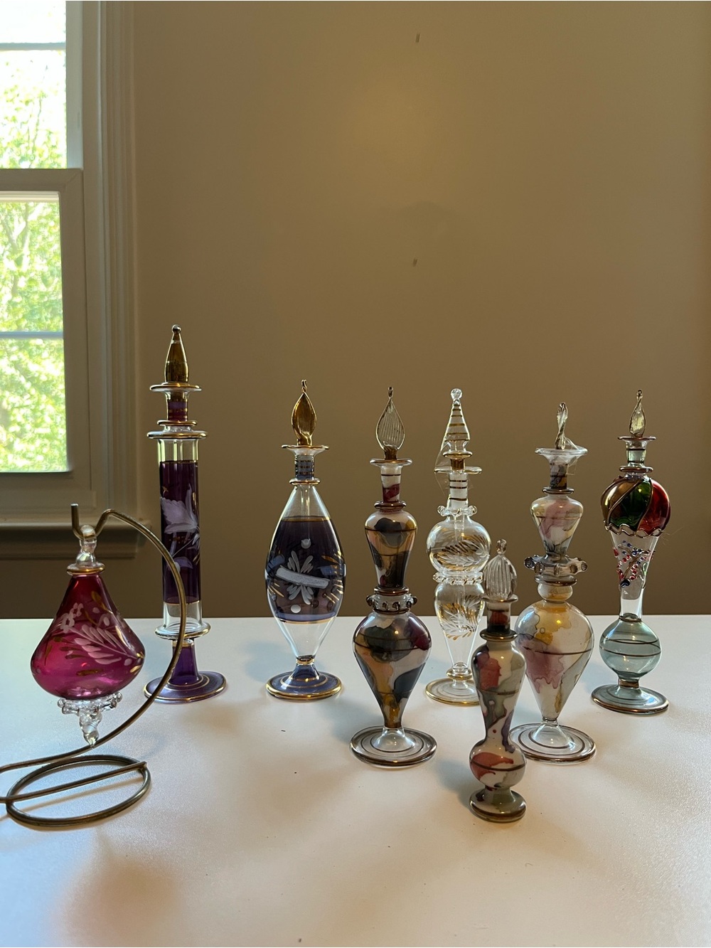 Hand-Blown Glass Perfume Bottle Collection - Multicolor 8 pieces